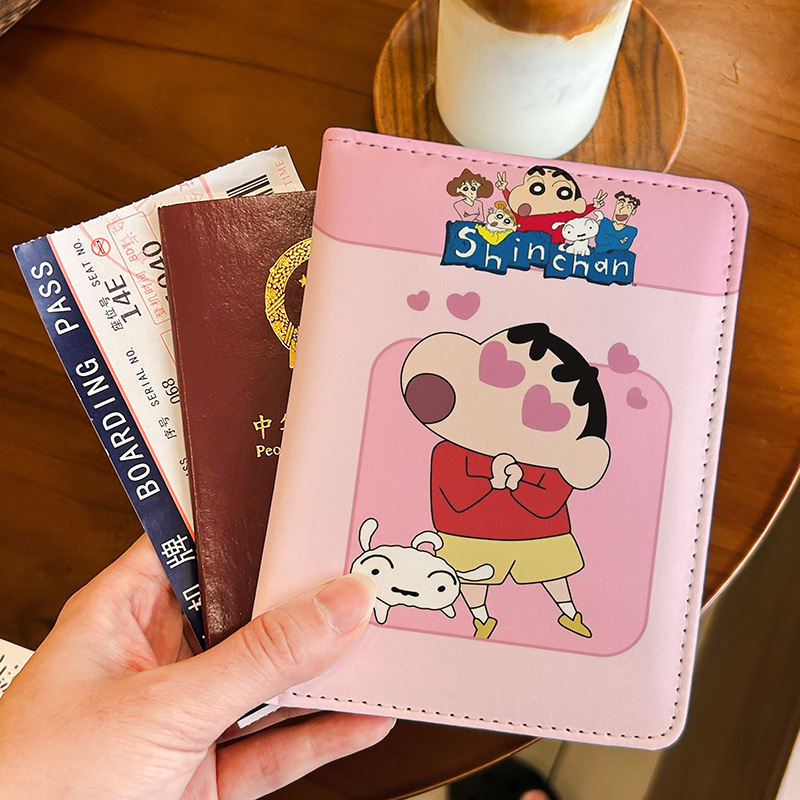 Travel Accessories For Japan Trip - かわいいしんちゃんかわいいパスポートカバー多機能カードホルダーポータブル旅行書類収納バッグ海外旅行ギフト用