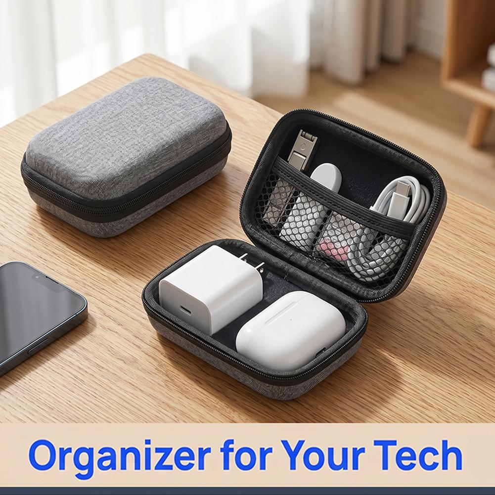 Cable Organizer Travel - ビジネスヘッドフォンバッグポータブルジッパーイヤホン収納バッグ充電ケーブルオーガナイザーバッグ小型デジタルアクセサリー収納ポーチ