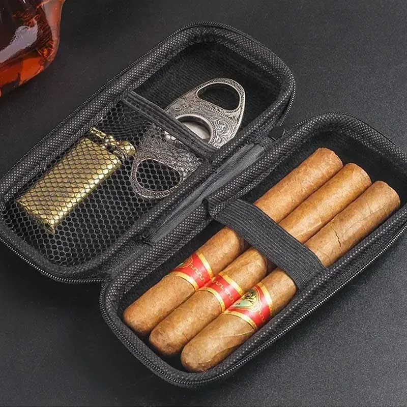 Travel Accessories Us - 携帯シガーケース EVA 軽量トラベル収納バッグ ポーチ シガーライター カッター