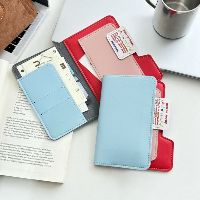 Travel Accessories Pouch For Men - Ins カラーブロック パスポートホルダー 多機能 トラベルウォレット カードポーチ
