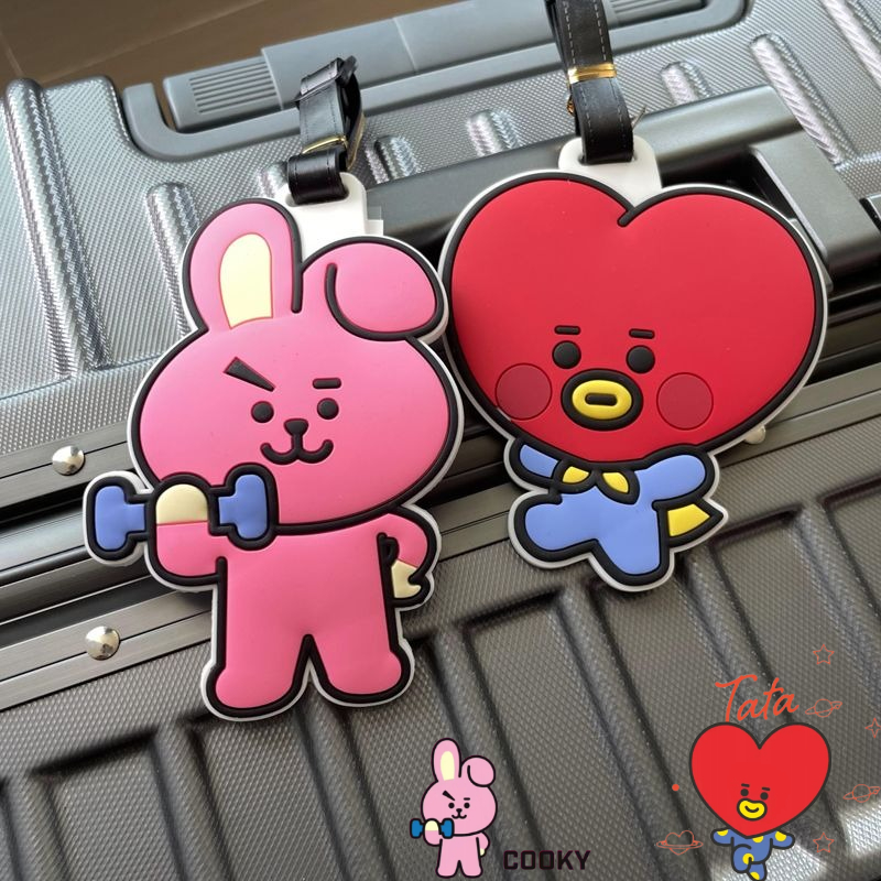 Travel Accessories Sale - BT21のかわいいキャラクターキーホルダー、カワイイユニセックス荷物タグ、機内持ち込みや預け入れ荷物用、紛失防止ギフト、アニメグッズ