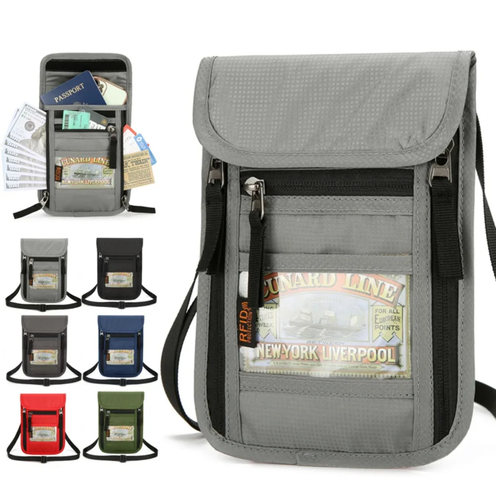 Travel Accessories Pouch For Men - RFIDブロッキング機能付きトラベルネックウォレット、パスポートホルダー、ネックポーチ（男女兼用）、盗難防止ドキュメントオーガナイザー