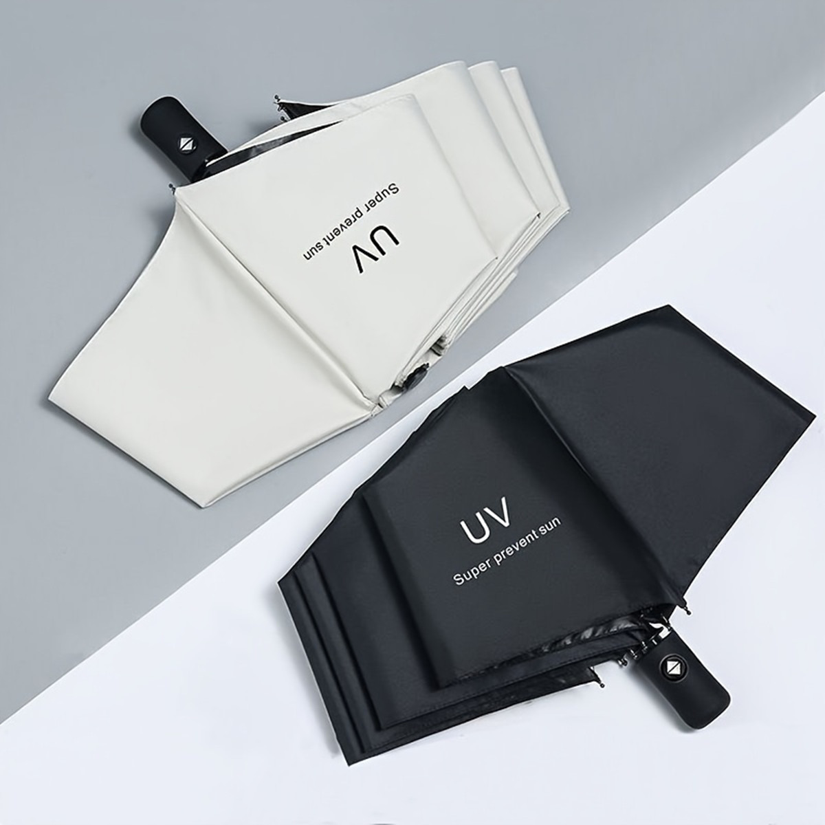 Travel Umbrella Compact - 8本骨特大ソリッドカラー自動開閉傘 - 耐久性、防水性、軽量性、UVカット、防風性、コンパクト折りたたみ