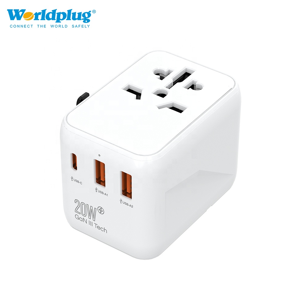 Travel Plug Type C - タイプC GaN 20W充電器 マルチプラグ壁コンセントプラグアダプター ユニバーサル旅行用電源アダプター