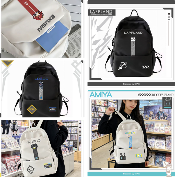 Travel Accessories Present - ゲームアークナイツ漫画バックパック学生ブックバッグスクールバッグコスプレ旅行ナップザックプレゼントユニセックス誕生日プレゼントハロウィンギフト