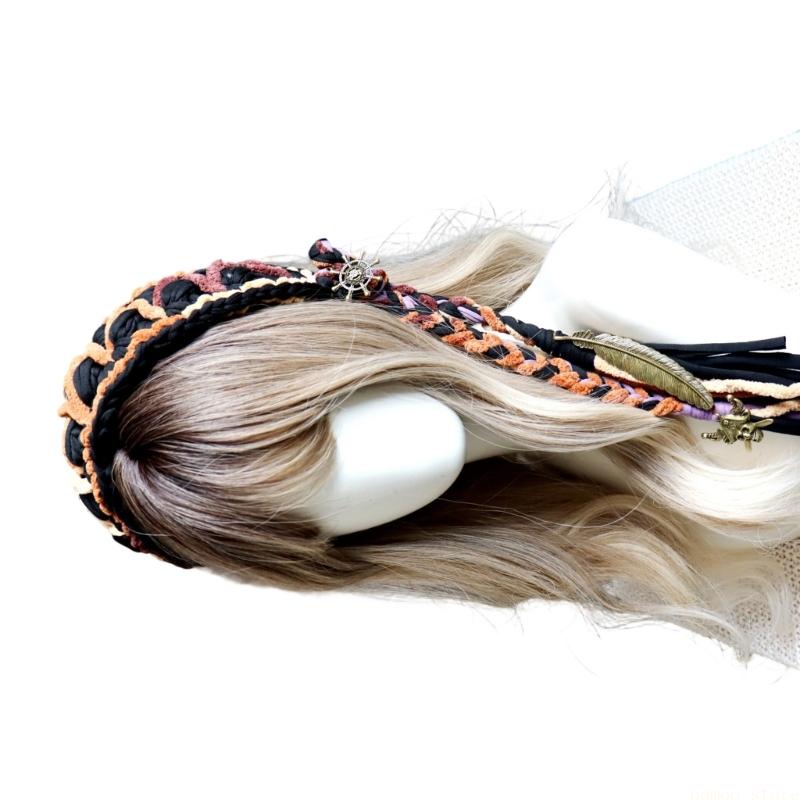 Travel Accessories Present - 31BF ソフトニットヘアバンドヒッピーデザイン夏かぶと女性旅行