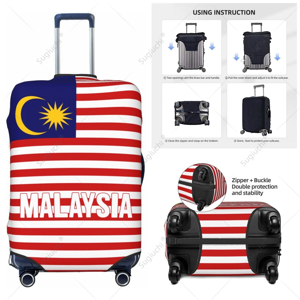Travel Accessories Malaysia - マレーシア国旗荷物カバースーツケース弾性ダストケース旅行アクセサリープリント荷物ケース保護