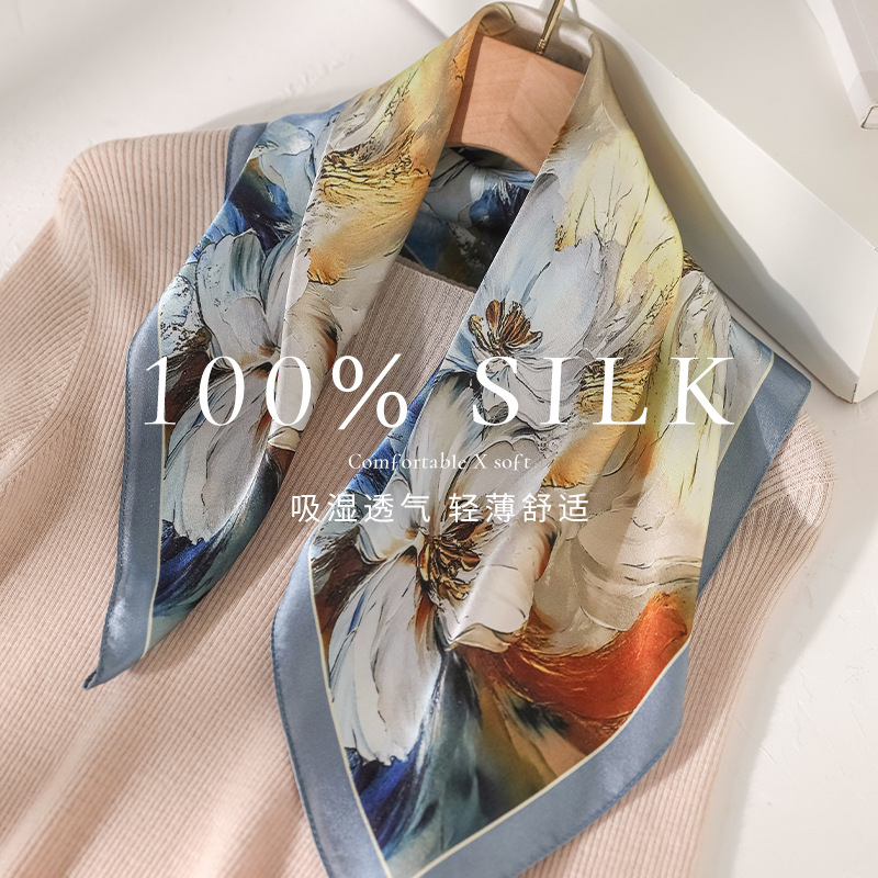 Travel Accessories Present - 100% リアルシルクスカーフゴージャスなヘアバンドスカーフファムヒジャブ生地ヘッドバンドヘッドスカーフハンカチ高級ショールトラベルアクセサリー