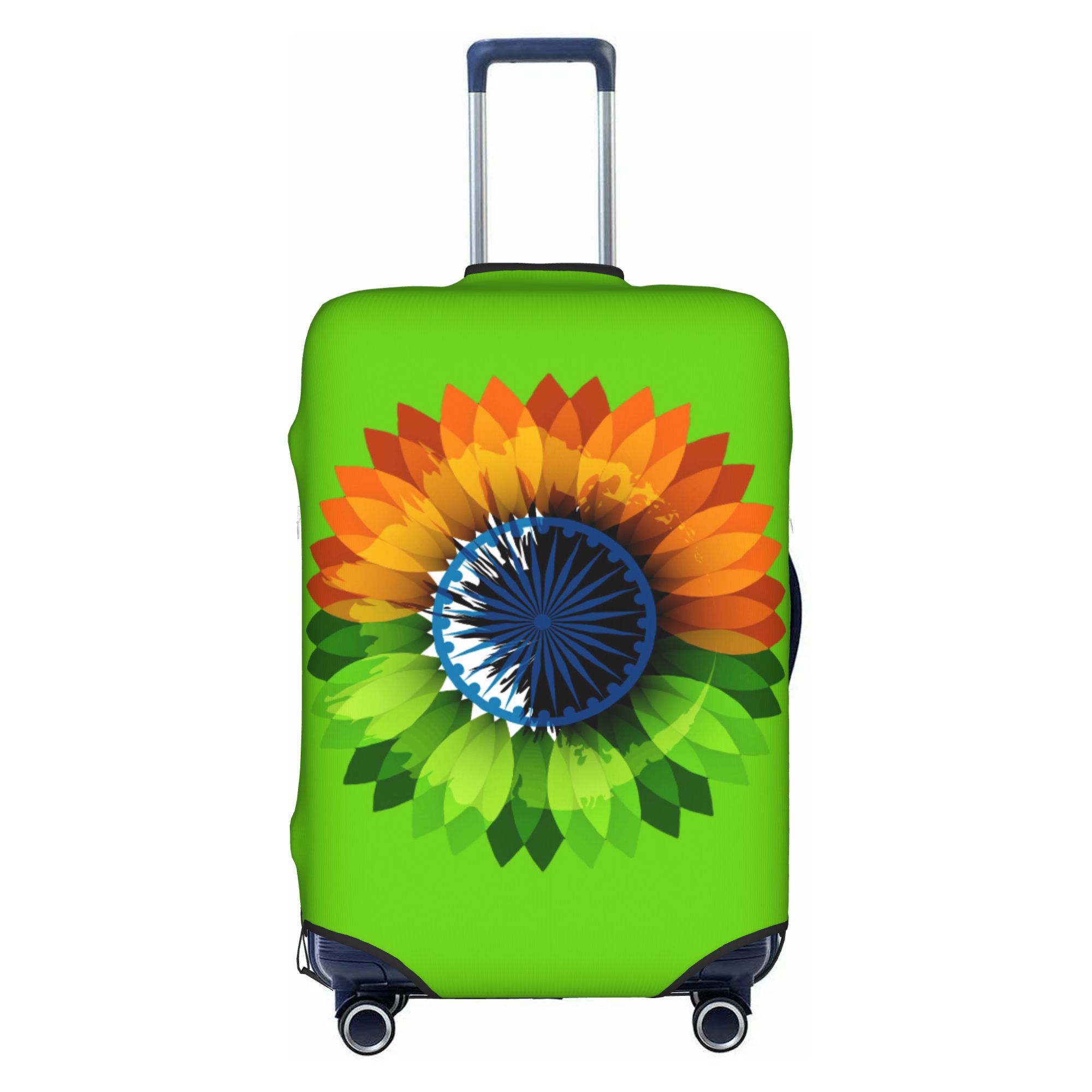 Travel Accessories India - インド愛国スーツケースカバー 洗えるインド国旗 トラベルラゲッジカバー 18-32インチ用