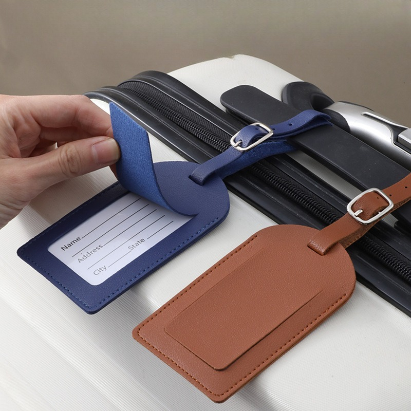 女性男性用荷物タグ PUレザー旅行用品スーツケースIDアドレ - Travel Accessories Sale のレビューと価格