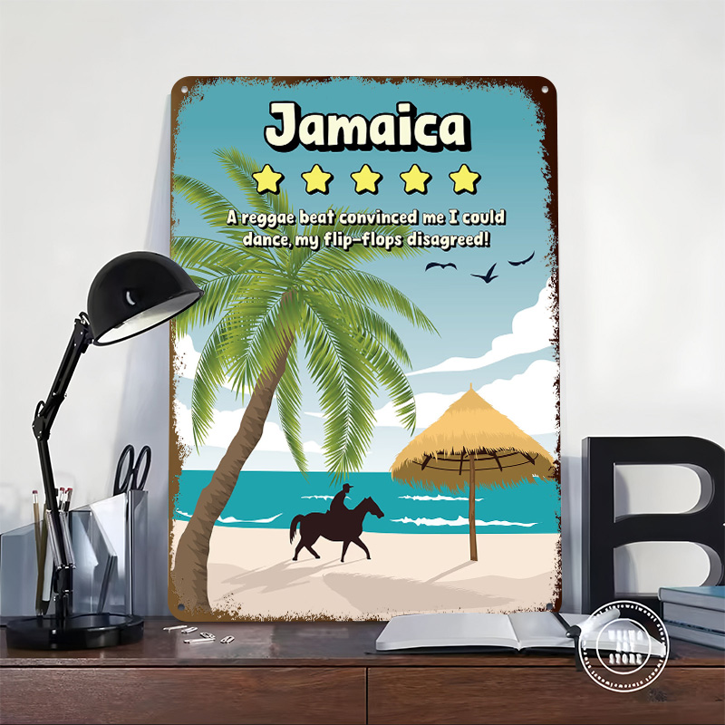 ジャマイカ面白いレビュー旅行メタルポスターカスタムウォールア - Travel Accessories For Jamaica のレビューと価格