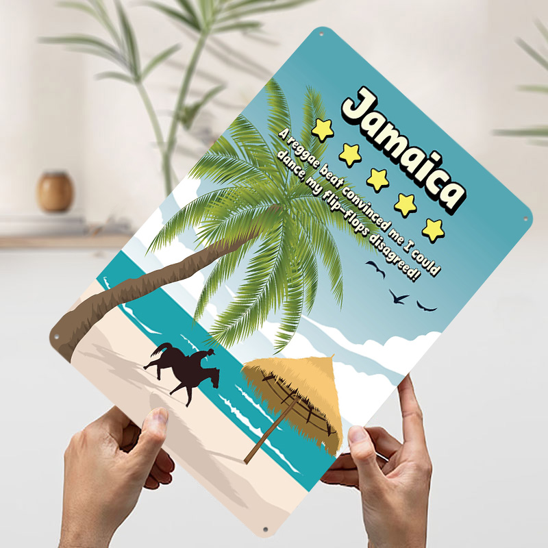 ジャマイカ面白いレビュー旅行メタルポスターカスタムウォールア - Travel Accessories For Jamaica のレビューと価格