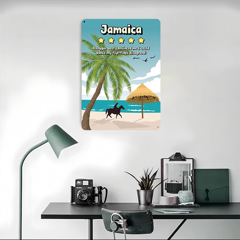 ジャマイカ面白いレビュー旅行メタルポスターカスタムウォールア - Travel Accessories For Jamaica のレビューと価格