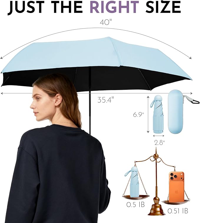 GMOX 新型ミニカプセル折りたたみ傘 UPF50+ ポータ - Travel Umbrella Compact のレビューと価格