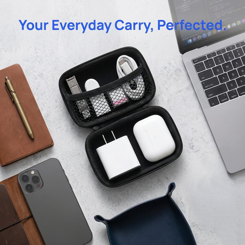 ビジネスヘッドフォンバッグポータブルジッパーイヤホン収納バッ - Cable Organizer Travel のレビューと価格