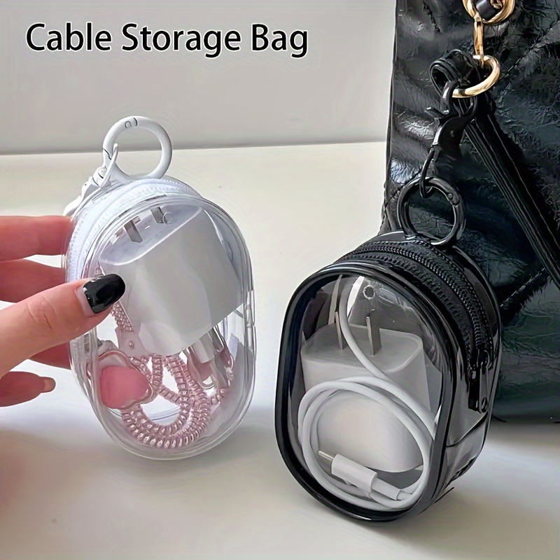 ポータブルミニクリアジッパー収納バッグキーホルダー漫画人形子 - Cable Organizer Travel のレビューと価格