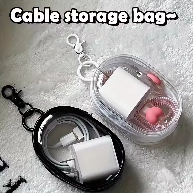 ポータブルミニクリアジッパー収納バッグキーホルダー漫画人形子 - Cable Organizer Travel のレビューと価格