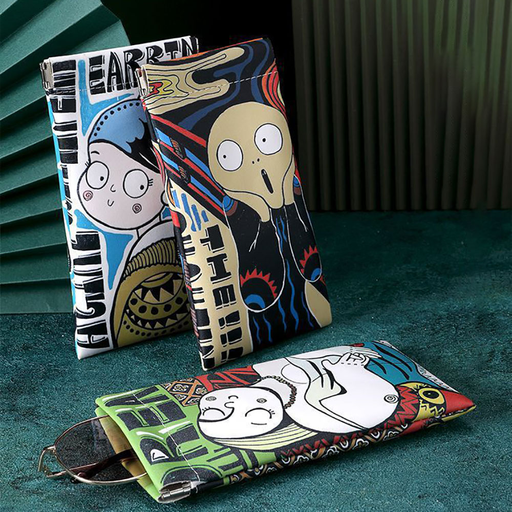 漫画サングラスケース PU レザー芸術的な落書き眼鏡ポーチ耐 - Travel Accessories Pouch For Men のレビューと価格
