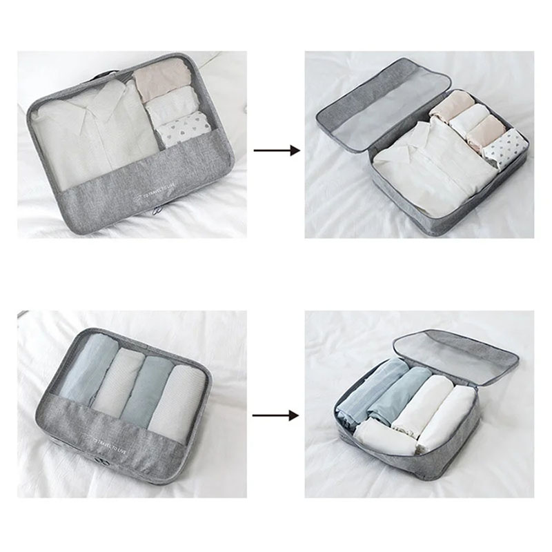7ピース旅行用パッキングキューブセット 男女兼用 防水荷物整 - Travel Accessories Pouch For Men のレビューと価格