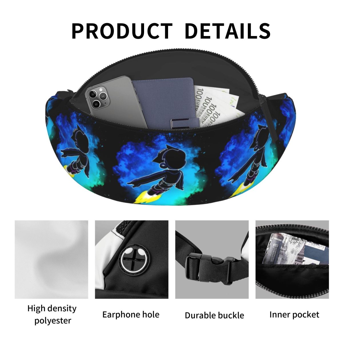 カスタムアニメ A-Astroed ボーイ漫画風ファニーパッ - Travel Accessories Pouch For Men のレビューと価格