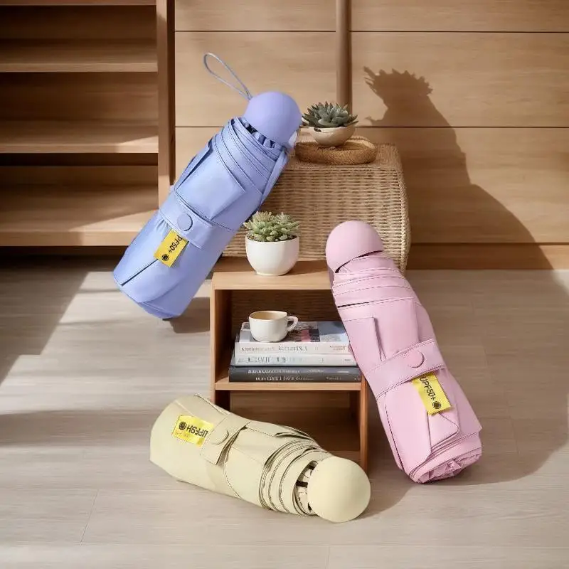 コンパクトトラベルミニ傘 UV保護傘 5つ折り超軽量日よけ傘 - Travel Umbrella Compact のレビューと価格