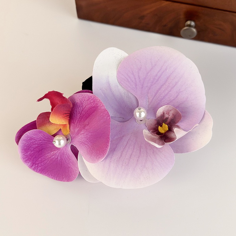 女性用バタフライオーキッドヘアクロー,ボヘミアンクリップ,花 - Travel Accessories Sale のレビューと価格