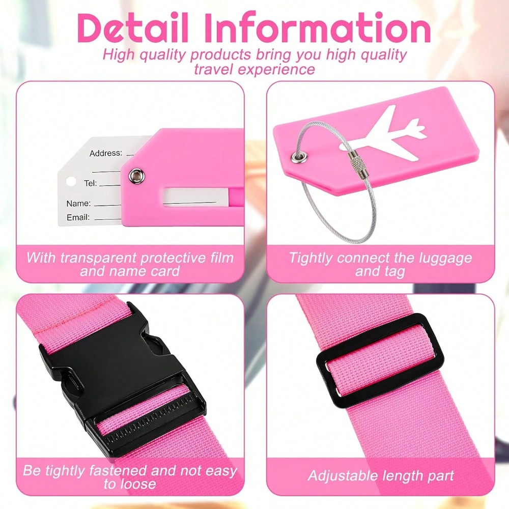 荷物ストラップセット 荷物タグ付き 複数の色の荷物ストラップ - Travel Accessories Sale のレビューと価格