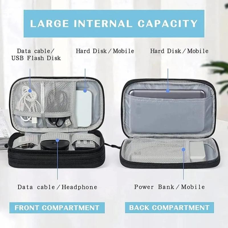 1 個グレー/ブラック/ピンク/ネイビー新しいトラベルオーガ - Cable Organizer Travel のレビューと価格