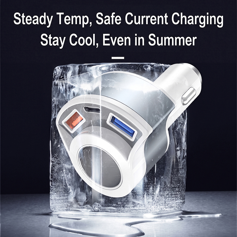 急速充電対応マルチポート車載電源アダプター、シガーソケットス - Travel Plug Type C のレビューと価格