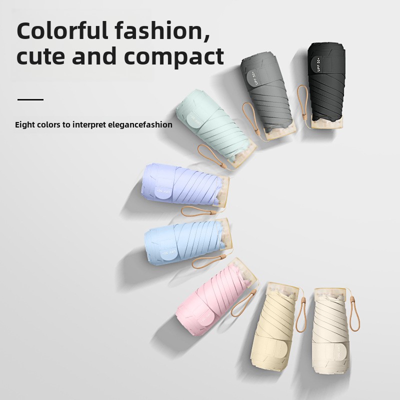ポケット付きミニ防風傘,ダブルボーン,UV保護,ポータブル, - Travel Umbrella Compact のレビューと価格
