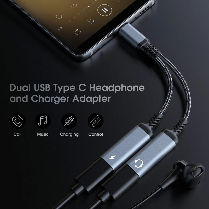 OTG 2 in 1 USB C スプリッター、デュアルタイ - Travel Plug Type C のレビューと価格