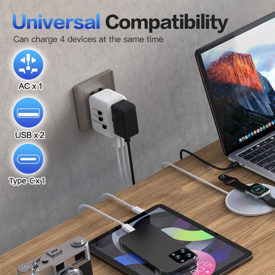 タイプC GaN 20W充電器 マルチプラグ壁コンセントプラ - Travel Plug Type C のレビューと価格
