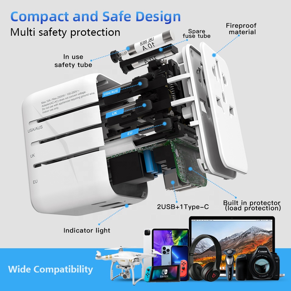 タイプC GaN 20W充電器 マルチプラグ壁コンセントプラ - Travel Plug Type C のレビューと価格