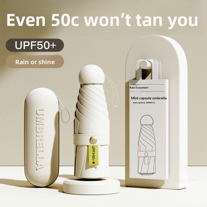 トラベルサイズカプセル傘 UPF50+ ダブルレイヤー日除け - Travel Umbrella Compact のレビューと価格
