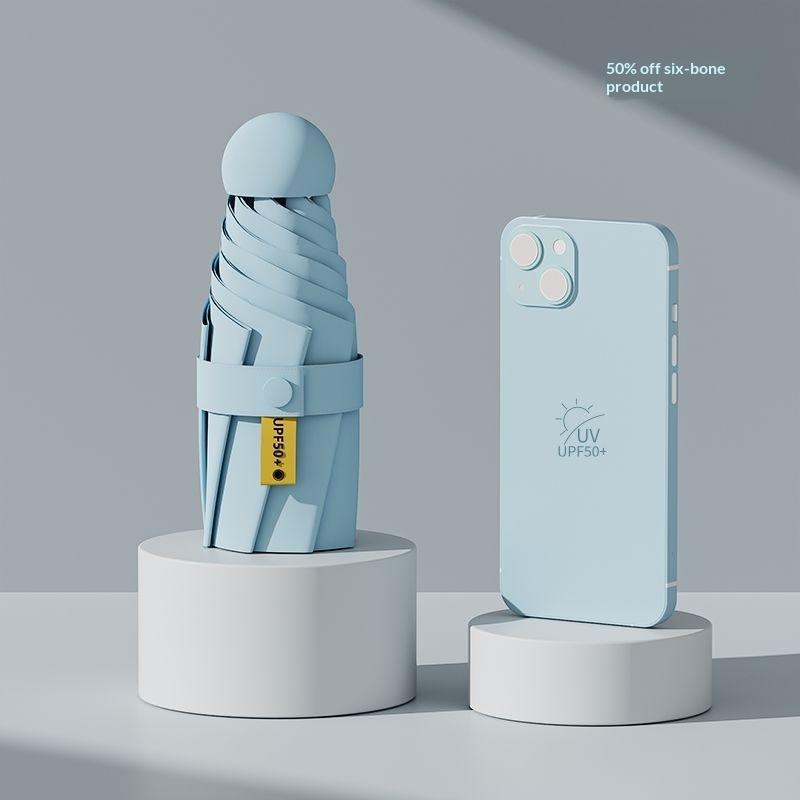 トラベルサイズカプセル傘 UPF50+ ダブルレイヤー日除け - Travel Umbrella Compact のレビューと価格