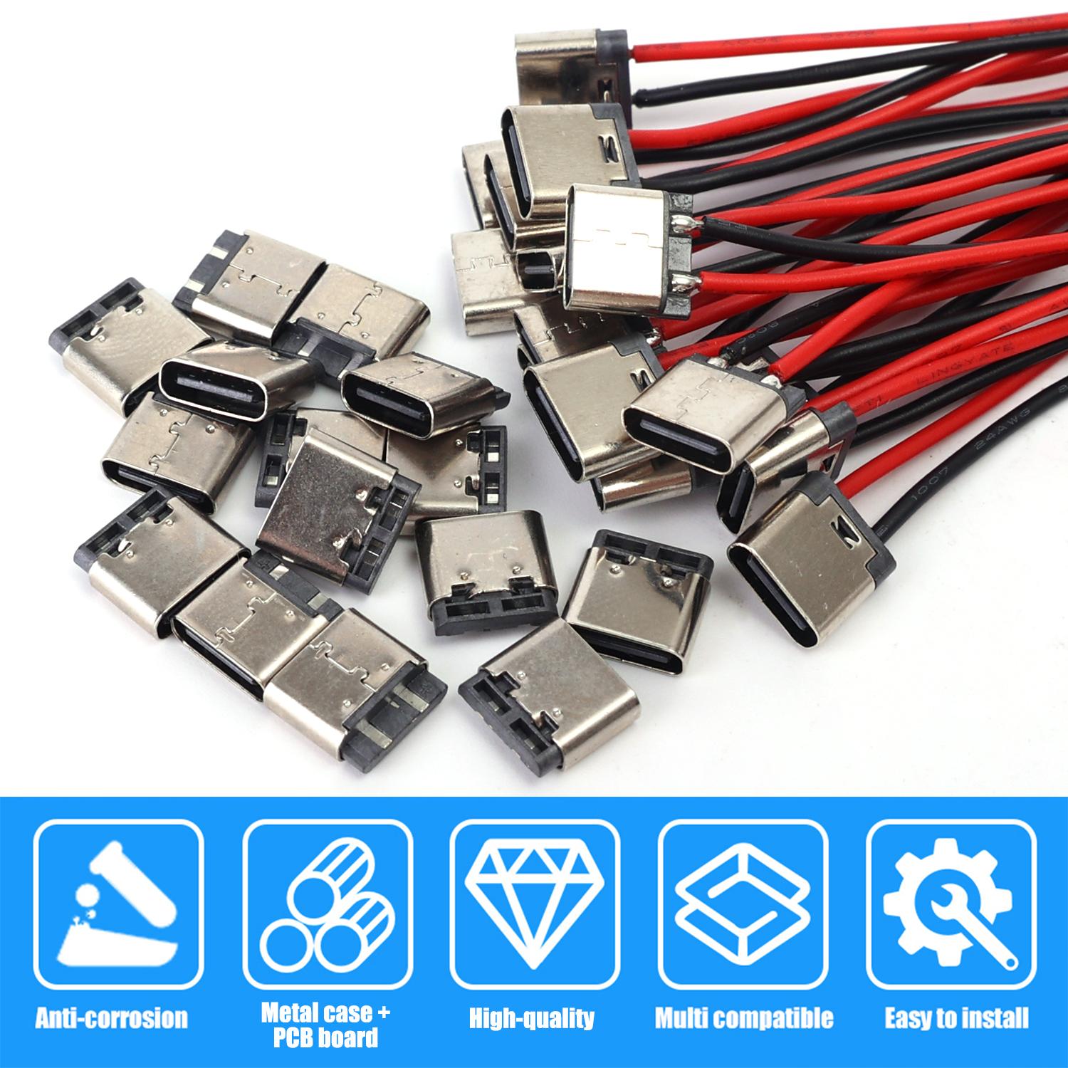 5-20 個の Type-C 2Pin はんだワイヤー防水  - Travel Plug Type C のレビューと価格