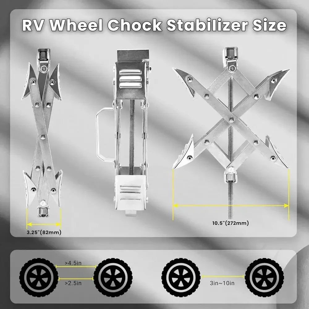 X型RVホイールチョック 3.25インチから10.5インチの - Travel Accessories Us のレビューと価格
