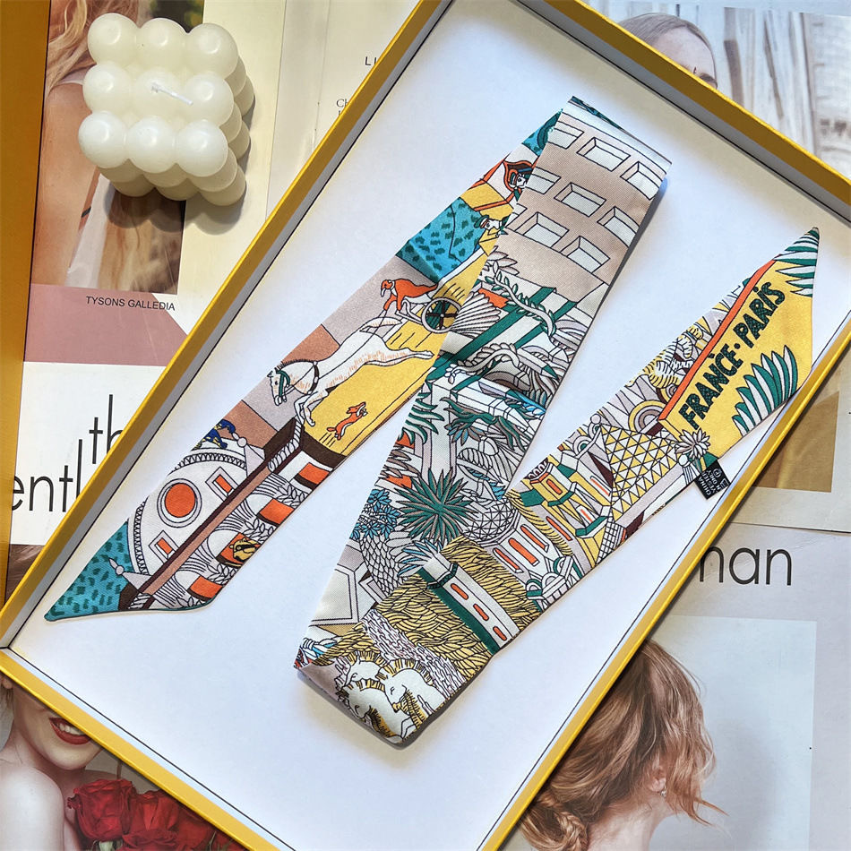 春の新作レディースツイルスカーフ 5×90cm ソフトネック - Travel Accessories Present のレビューと価格