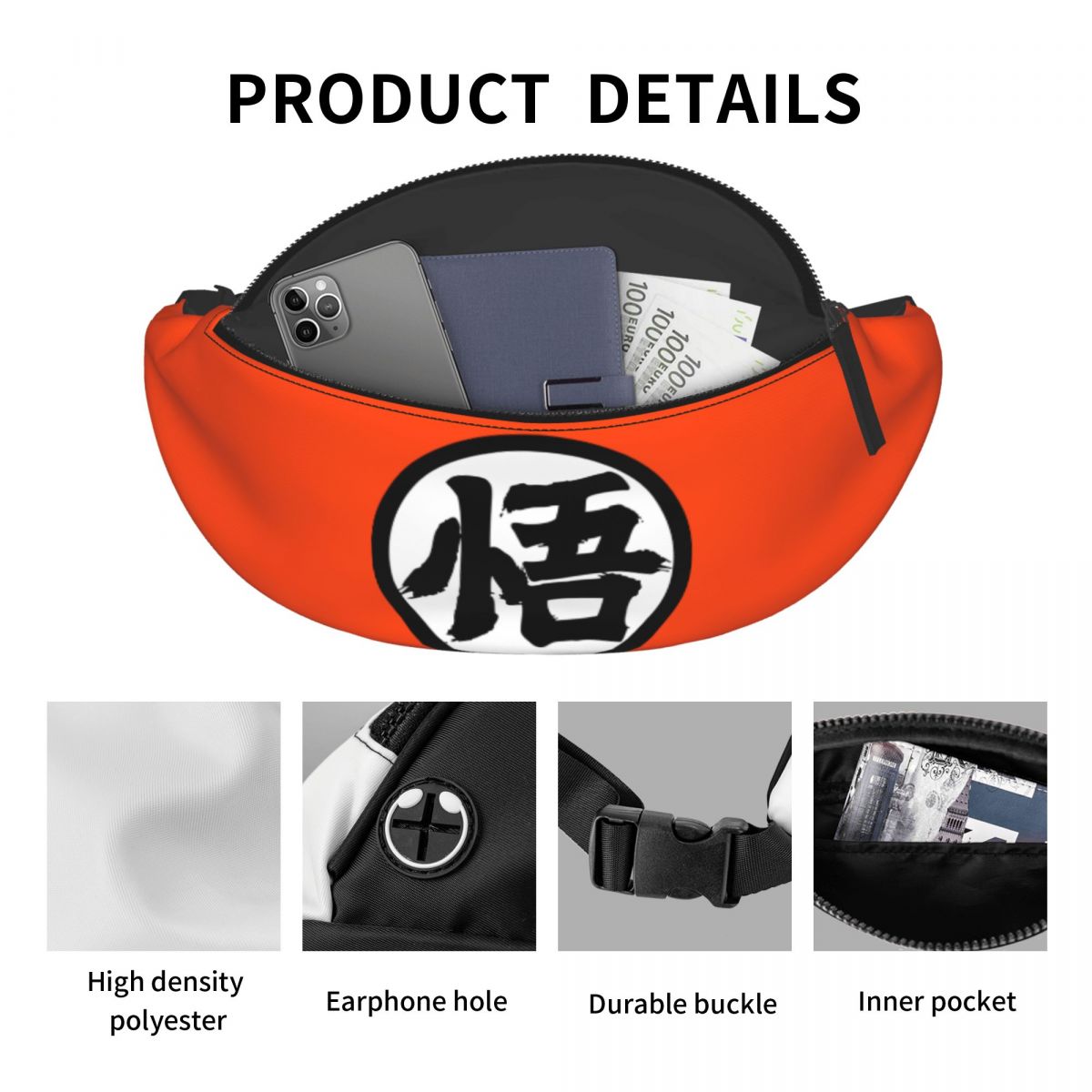 カスタムノベルティG-Gokues漫画風ファニーパック男女兼 - Travel Accessories Pouch For Men のレビューと価格