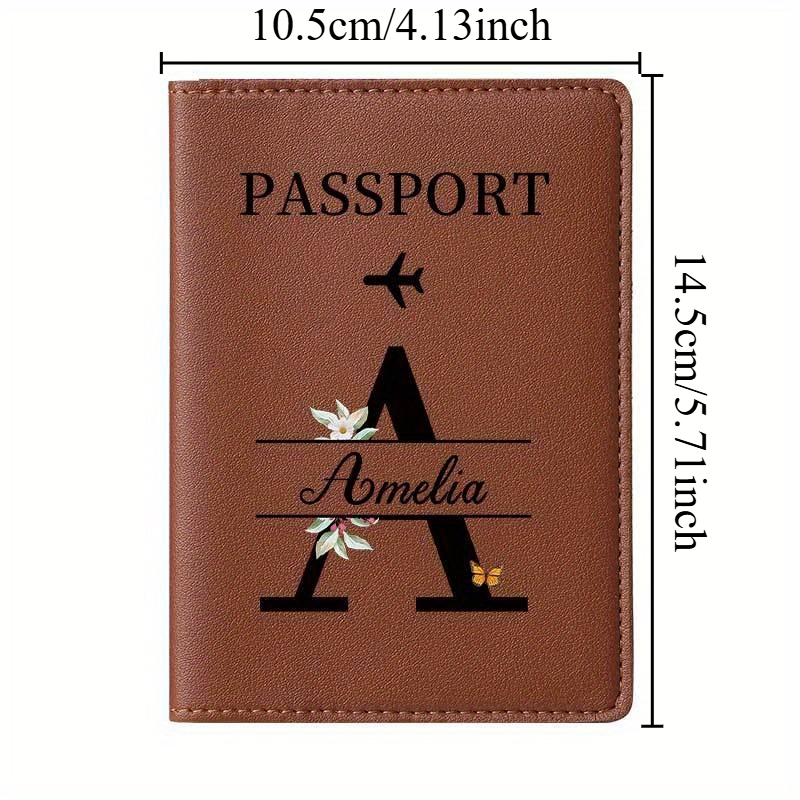 パーソナライズされたブラウンパスポートホルダー カスタムネー - Travel Accessories Present のレビューと価格