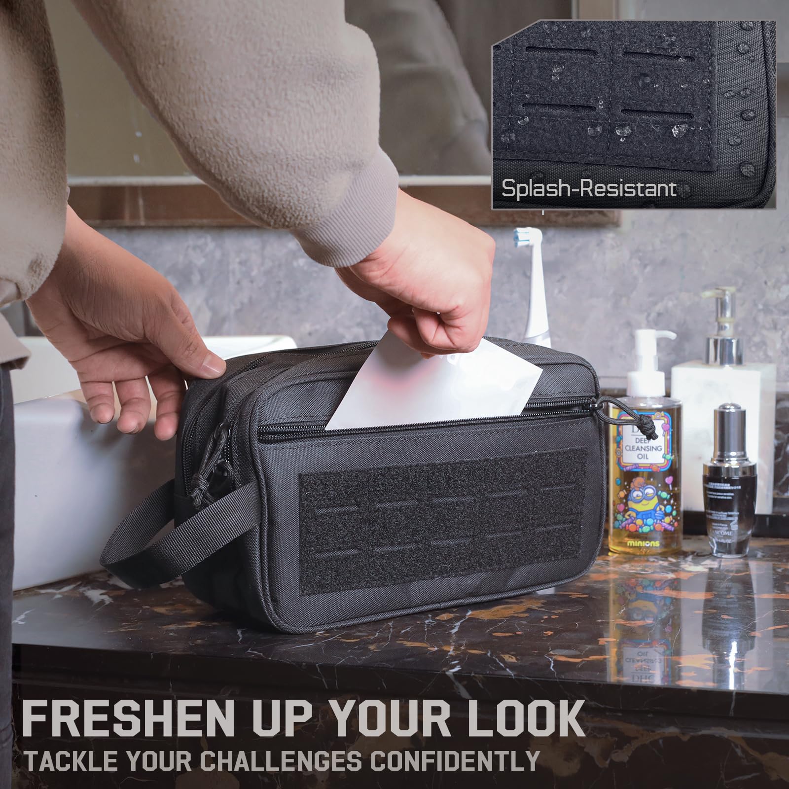 男性用タクティカルトイレタリーバッグ、旅行用衛生バッグ、ミリ - Travel Accessories Pouch For Men のレビューと価格
